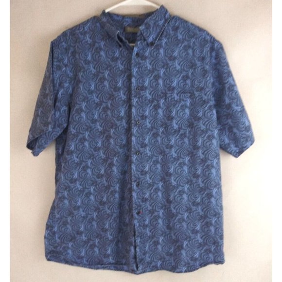 David Cremieux Signature Collection Men's Blue Floral Paisley Casual Shirt Large - Picture 1 of 5